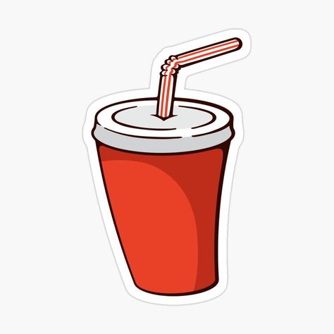 Straw Drawing, Soda Drawing, Drinks Cartoon, Soda Aesthetic, Soda Sticker, Cartoon Drink, Cartoon Outline, Food Paper, Cup Cartoon