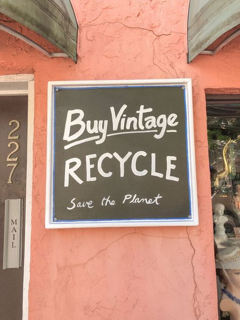 autumnrkepley | VSCO Save The Planet Buy Vintage, Vintage Clothing Quotes, Thrift Store Branding, Second Hand Store Ideas, Vintage Shop Aesthetic, Vintage Thrift Shop Aesthetic, Vintage Clothing Display, Vintage Store Signs, Scrolling On Pinterest