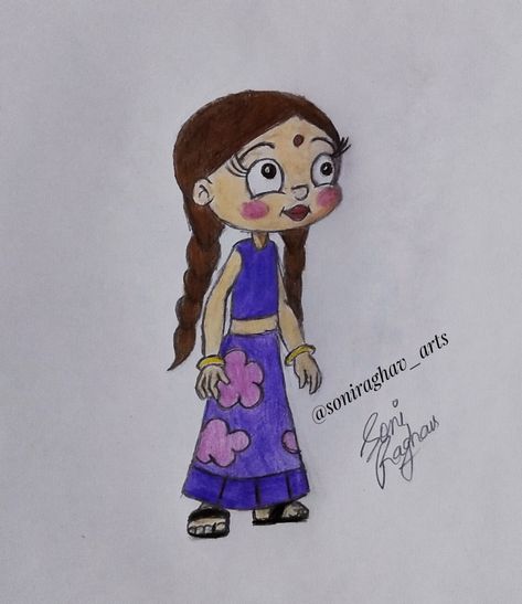 How to draw chutki from chota bheem #chutki #chotabheem Chota Bheem, Chhota Bheem, Outline Drawings, Mini Canvas, Drawing For Kids, To Draw, Step By Step, Drawings, Quick Saves