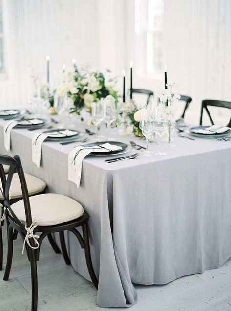 Black Blue White Wedding, Dusty Blue Black Wedding, Black White Green Blue Wedding, Powder Blue And Black Wedding, Navy Blue And Light Grey Wedding, Black Blue And White Wedding, Light Blue Black And White Wedding, Monochrome Wedding Table Decor, Black And Dusty Blue Wedding