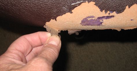 The desk chair is still sturdy, comfortable, casters intact.  As pictures show the brown is actually peeling off. I am not an upholster. I would like to make th… Leather Couch Repair, Painting Upholstered Furniture, Couch Repair, Faux Leather Couch, Leather Glue, Chair Repair, Vinyl Chairs, Faux Leather Chair, Furniture Fix