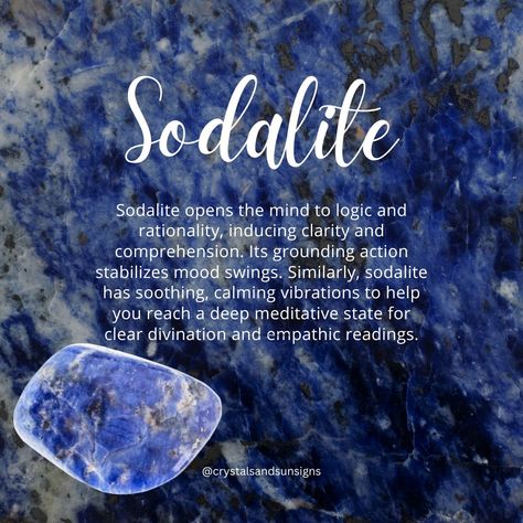 Sodalite and lapis lazuli are both blue gemstones, but they differ in composition and formation. Sodalite is a mineral composed of sodium, aluminum, and silicon, while lapis lazuli is a rock consisting of several minerals, including lazurite, calcite, and pyrite. Sodalite is classified as a mineral due to its uniform chemical makeup, whereas lapis lazuli is considered a rock due to its mixture of different minerals. 🌌 #SodalitevsLapisLazuli #MineralvsRock 🪨 Crystals Collection, Woo Woo, Spiritual Crystals, Types Of Crystals, Baby Witch, Gemstone Pendants, Blue Sodalite, Blue Lapis, Blue Gemstones