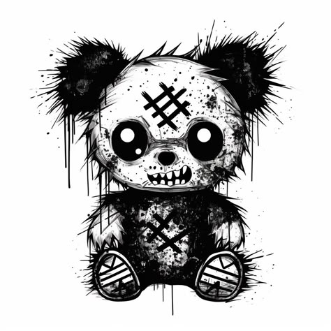 Emo Sketches, Voodoo Doll Tattoo, Halloween Ideas Crafts, Cute Halloween Ideas, Random Backgrounds, Bears Art, Little Sketches, Graffiti Wildstyle, Cute Horror