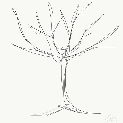 Family tree One Line Tree Tattoo, Minimalist Tattoo Tree, One Line Tree, Tree Outline Tattoo, Minimalist Tree Tattoo, Colorado Tattoos, Tree Line Tattoo, Tree Line Drawing, Tree Drawing Simple