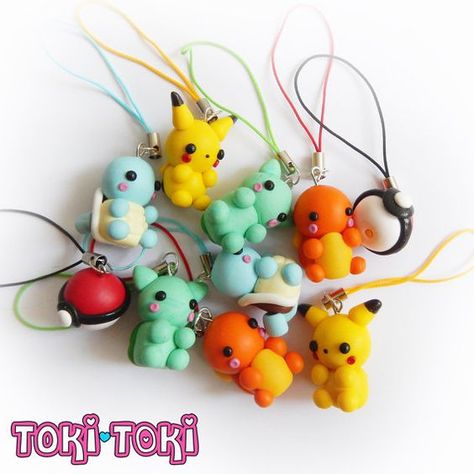 Pokemon Charms, Pikachu, Bulbasaur, Charmander, Squirtle, Pokeball, Polymer Clay Pokemon, Pokemon Keychain, Nintendo Charms, Geek Gamer Gift Clay Pokemon, Fimo Kawaii, Polymer Clay Kunst, Crea Fimo, Pokemon Craft, Cute Polymer Clay, Cute Clay, Fimo Clay, Polymer Clay Charms