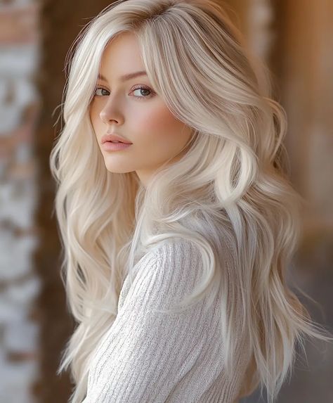 51 Platinum Blonde Hair Color Ideas for a Fresh New Look - Page 12 of 17 - The Fusion Feed Hair Color Platinum, Platinum Blonde Hair Color Ideas, Blonde Long Hair, Blonde Shades, Platinum Blonde Hair Color, White Blonde Hair, Blonde Hair Color Ideas, Natural Gray Hair, Icy Blonde