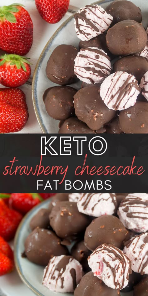 Strawberry Cheesecake Fat Balls Keto, Keto Potluck Dessert, Keto Dessert Balls, Valentine Keto Desserts, Keto Valentines Day Dessert, Keto Valentines Day Dinner, Keto Valentines Day Treats, Keto Valentine Desserts, Low Carb Valentine Treats