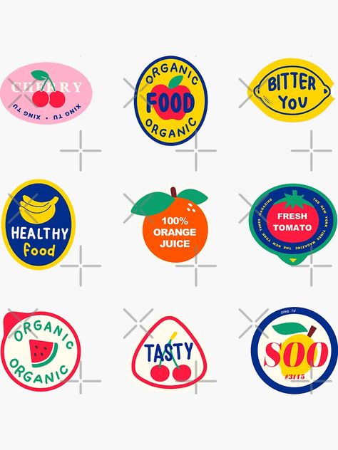 "Fruit Stickers" Sticker for Sale by lrystickers | Redbubble Wendy Cope, Fruit Stickers, Fruit Labels, Fruit Logo, Printable Sticker Sheets, Heart Prints, Cute Fruit, Printable Stickers, Visual Design