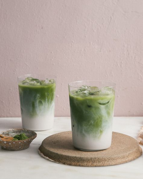 Matcha Iced Latte – A Cozy Kitchen Matcha Aesthetic Recipe, Coffee And Matcha Aesthetic, Aesthetic Matcha Drink, Drinking Matcha Aesthetic, Green Tea Aesthetic Matcha, Matcha Iced, Matcha Bars, Ice Latte, Powder Milk