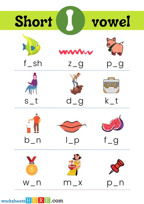 Find Missing Short Vowel i With Pictures PDF Worksheet For Kindergarten and Kids - WorksheetsHere.com Short Vowel O Worksheets, Short Vowel I Worksheets, Short Vowel Sounds Worksheets, Short Vowels Worksheets, Short Vowel Worksheets, Worksheet For Kindergarten, Vowel Worksheets, Short Vowel Sounds, Improve Your Vocabulary