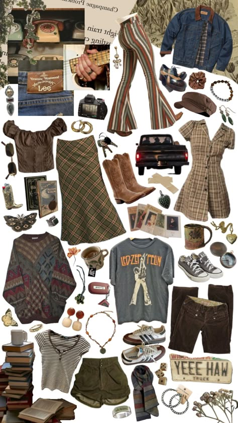 idk what to call this style tbh #earthy #outfitinspo #aesthetic #aestheticmoodboard #moodboard #adventurecore #adventure #style #styleinspo Cool Earthy Outfits, Adventure Core Aesthetic Outfits, Earthy Style Clothes, Adventure Core Outfits, Venus Sagittarius, Adventurecore Outfit, Nature Aesthetic Outfit, Baggy Sweater Outfits, Earthy Outfits Aesthetic