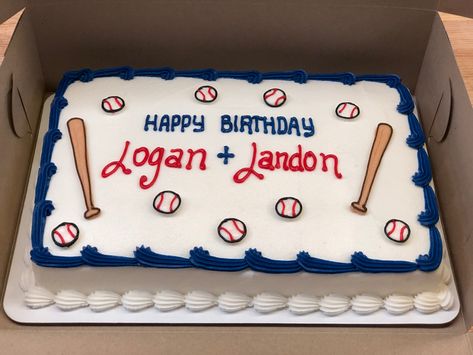 Baseball Party Cake Ideas, Baseball Themed Sheet Cake, Baseball Sheet Cake Ideas, Baseball Cakes For Boys Birthdays, Baseball Sheet Cake, Baseball Theme Cakes, Baseball Birthday Cake, Sports Birthday Cakes, Baseball Birthday Cakes