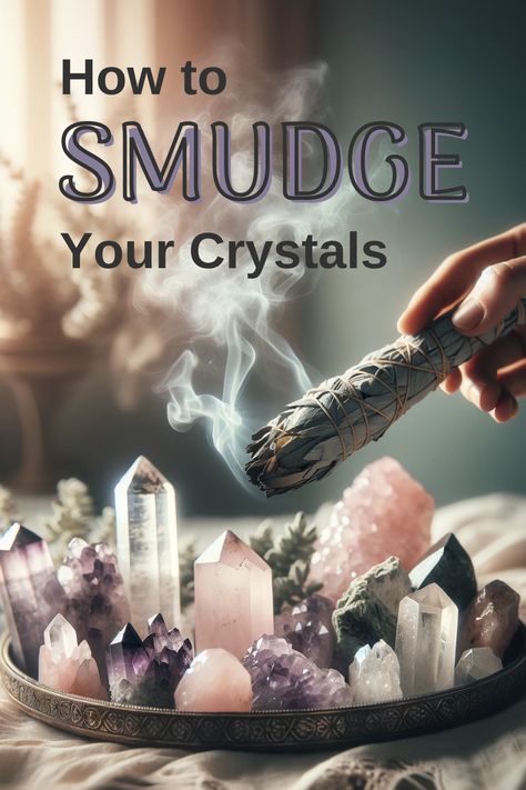 Explore the ancient practice of smudging crystals to enhance their metaphysical properties. This guide walks you through the simple yet powerful process of using smoke from sacred herbs like sage or palo santo to cleanse and energize your crystals. Perfect for both beginners and seasoned practitioners in the spiritual community, smudging is an essential technique for maintaining the purity and potency of your crystal collection. How To Smudge With Sage, How To Use Sage To Cleanse, Palo Santo Smudging Prayer, Sage Cleansing Prayer, Smudging For Beginners, Leo Crystals, Palo Santo Smudging, How To Smudge, Cleanse Crystals