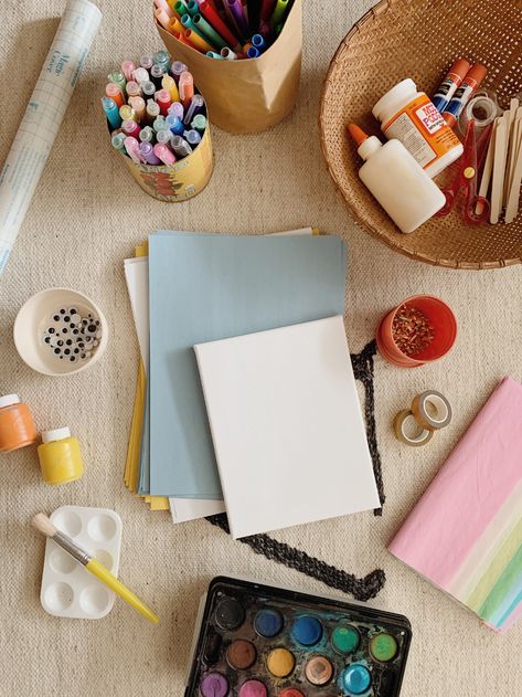 the craft supplies we're using - almost makes perfect Craft Supplies Aesthetic, Diy Craft Supplies, Crafty Aesthetic, Wine Stopper Diy, Insta Trends, Arts And Crafts Aesthetic, Aesthetic Craft, Robot Craft, Art And Craft Materials