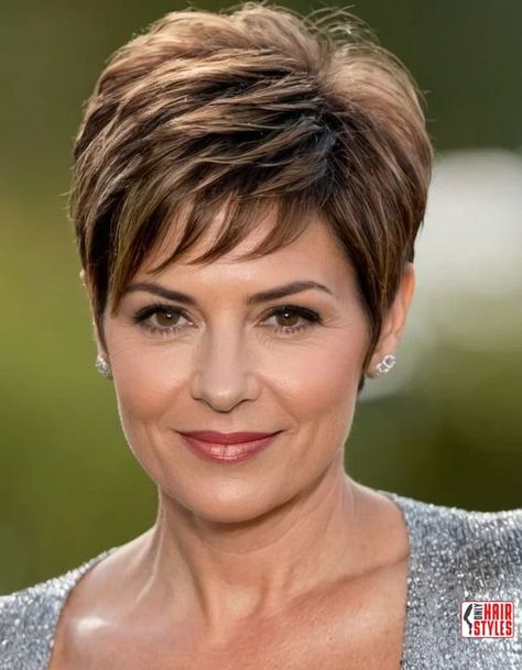 Layered Pixie | Pixie Hairstyles For Women Over 50: Timeless And Trendy Styles As women age, their hairstyles often evolve to reflect their changing preferences, lifestyle, and personality. One popular and timeless choice for women over 50 is the pixie haircut. This short and chic style not only exudes elegance but also offers versatility and easy maintenance. In. Short Hair For Older Women, Womans Hairstyle, Pixie Cut Back, Trendy Pixie Haircut, Short Layered Haircuts For Women, Layered Pixie, Chic Short Haircuts, Short Silver Hair, Short Hair Images