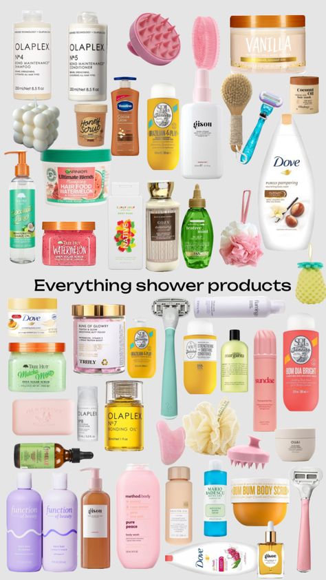 #everythingshower #hairproducts #bodyproducts #shower #aesthetic #bodycare Routine For Glowing Skin, Rangement Makeup, Healthy Hair Routine, Shower Products, Basic Skin Care Routine, Shower Skin Care, Perfect Skin Care Routine, Pretty Skin Care, For Glowing Skin