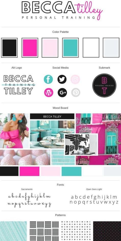 Beauty Brand Ideas, Canva Brand Kit, Pink Branding, Brand Colour Schemes, Brand Board Template, Turquoise Branding, Turquoise Color Palette, Business Branding Inspiration, Website Color Palette