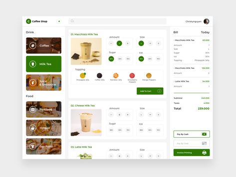 Food Ux Design, Pos System Design, Shopping Cart Ui Design, Food App Sign Up Page, Pos Software, Restaurant App Ui Design, Design Ui, Food Ordering App Ui Design, Food Web Design