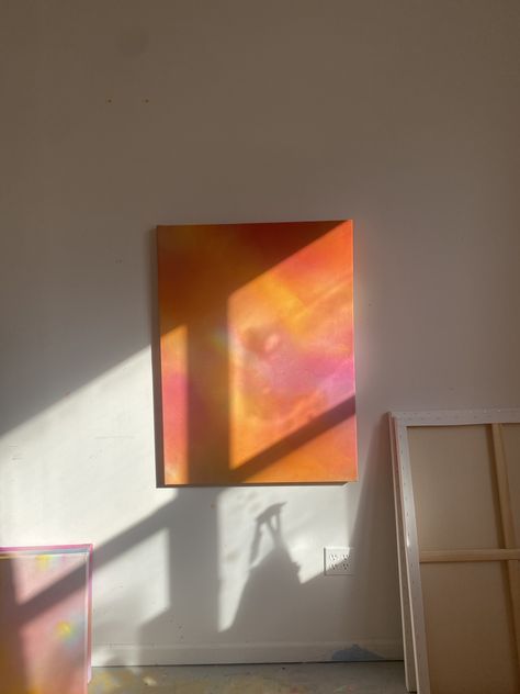 orange sunset fairy light acrylic on raw canvas painting Aura Acrylic Painting, Aura Painting Art Easy, Aura Painting Canvas, Aura Painting Art, Aura Painting, Colour Palate, Acrylic Paint Markers, Project School, Painting For Bedroom