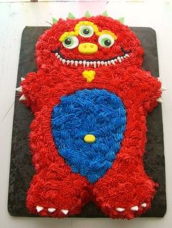 Monster Cakes, Silly Monsters, Spooky Halloween Desserts, Little Monster Party, Monster Cupcakes, 4th Birthday Cakes, Blue Monster, Monster Birthday Parties, Monster Cake