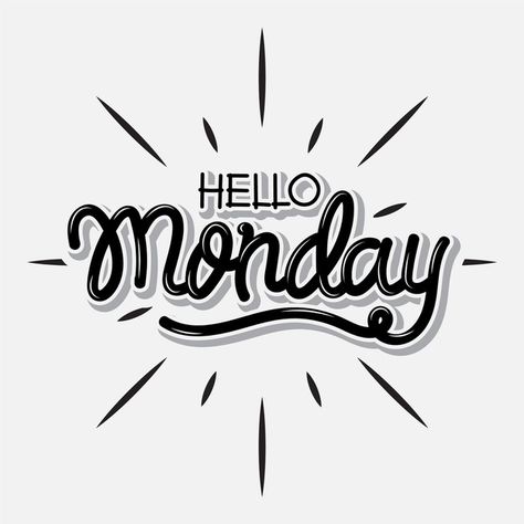 Hello monday - lettering | Free Vector #Freepik #freevector #retro #typography #quote #font Monday Motivation Quotes, Journal Fonts, Hello Monday, Motivational Quotes For Life, Life Motivation, Monday Motivation, Premium Vector, Hand Lettering, Feel Good