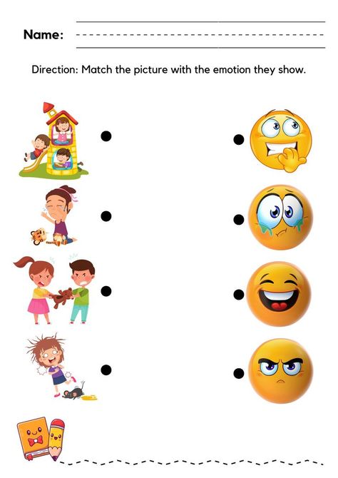 Activity Direction: Match the picture with the emotion they show. Match The Emotions Worksheet, Match Sentences With Pictures, Emotions Activities, Matching Worksheets, Positive Attitude Quotes, Different Emotions, Matching Activity, Feelings And Emotions, Different Kinds