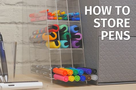 How to Store Pens | JetPens Posca Paint Markers, Pens And Markers, Japanese Pen, Waterproof Pen, Posca Marker, Scratch Paper, Pen Collection, Pen Storage, Pen Organization