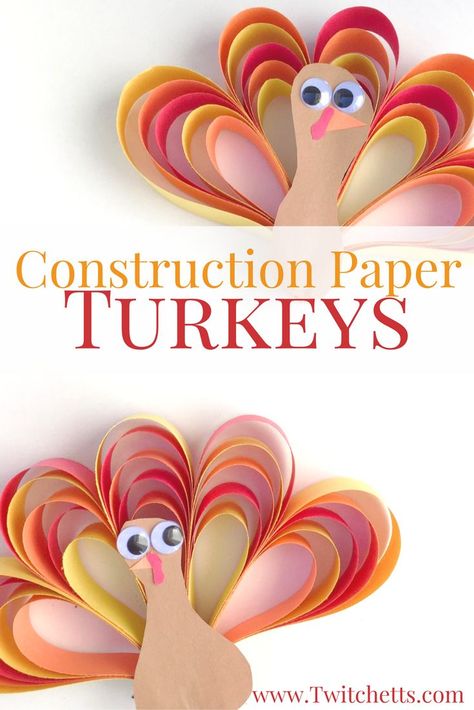 Make this construction paper turkey craft this year! This Thanksgiving craft is going to be a favorite to make over and over! Construction Paper Turkey, Paper Turkey, 3d Construction, November Crafts, Thanksgiving Craft, Turkey Crafts, Thanksgiving Art, Turkey Craft, Thanksgiving Crafts For Kids