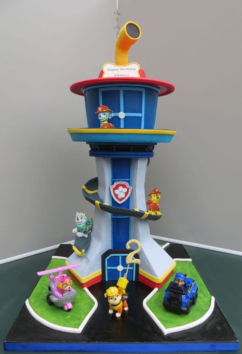 Paw Patrol Tower Paw Patrol Tower Paw Patrol Look Out Tower Cake, Paw Patrol Cake Tower, Paw Patrol Lookout Tower Cake, Paw Patrol Lookout Cake, Paw Patrol Tower Cake, Paw Patrol Party Cake, Cake Paw Patrol, Paw Patrol Torte, Paw Patrol Tower