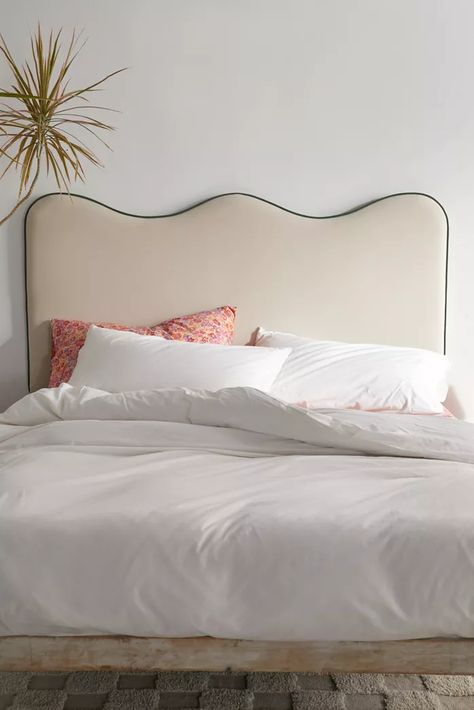 Bed Frames + Headboards | Urban Outfitters Urban Outfitters Headboard, Artistic Bedroom, Vintage Bedroom Styles, Grown Up Bedroom, Modern Headboard, Headboard Decor, Curved Headboard, Velvet Headboard, Vintage Bedroom