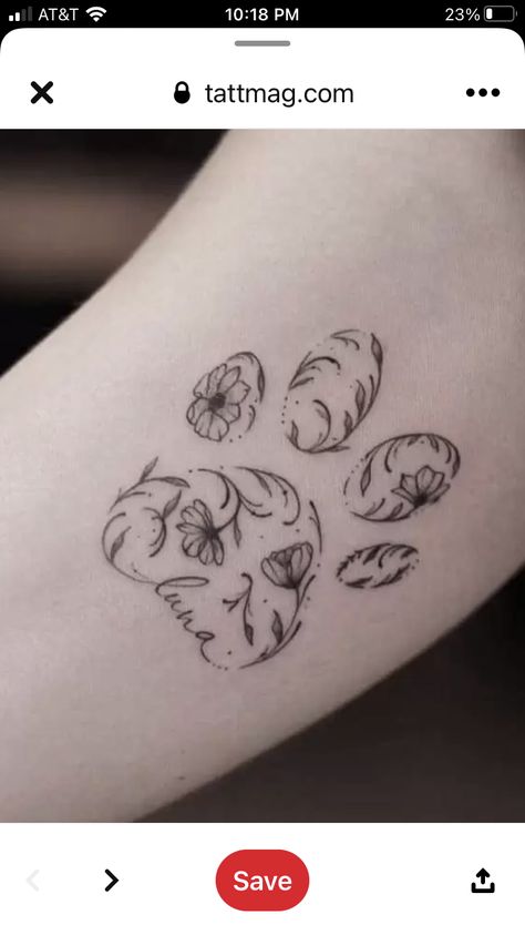 Paw Print Vine Tattoo, Nature Dog Tattoo, Pet Passing Tattoo, Small Tattoos For Dogs That Passed, Dog Remembrance Tattoo, Tattoos For Dogs That Passed, Dog Tribute Tattoo, Dog Paw Tattoos, Paw Tattoos