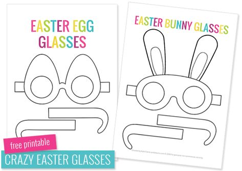 Fun free printable Easter glasses. Make some egg glasses or some bunny glasses! #freeprintable #Easter #kidsactivities Easter Crafts Diy Kids, Bunny Glasses, Free Activities For Kids, Easter Activities For Kids, Easter Preschool, Easter Printables Free, Easy Easter Crafts, Easter Printables, Easter Crafts Diy