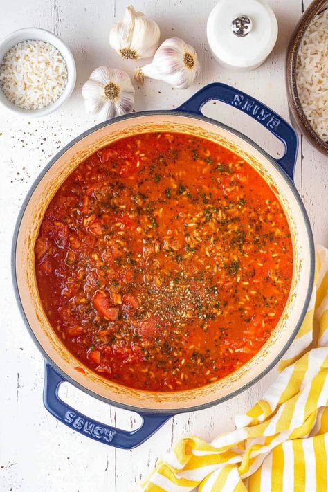 Warm up your day with a delicious bowl of tomato soup and rice. This comforting dish is perfect for chilly evenings or whenever you're craving something hearty and satisfying. The combination of tangy tomatoes and fluffy rice creates a flavorful experience that's sure to please your taste buds. Whether you're looking for an easy weeknight meal or just want to try something new, this recipe is a must-try. Rice Tomato Soup, Hearty Tomato Soup, Tomato Rice Soup, Tomato Soup Easy, Tomato Soup Homemade, Fluffy Rice, Tomato Rice, Canning Diced Tomatoes, Tomato Soup Recipes