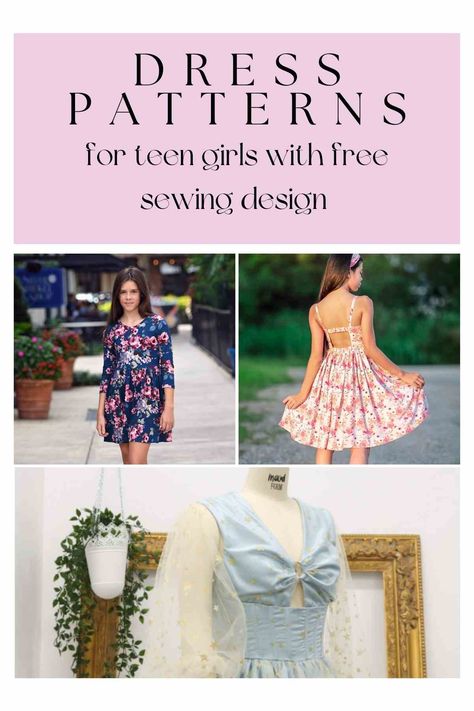 37 Dress Patterns for Teenage Girl & Free Sewing Designs - momma teen Free Teen Dress Pattern, Free Evening Dress Pattern, Girls Dress Pattern Free, Sewing Designs, Teenage Dress, Formal Dress Patterns, Sundress Pattern, Simple Dress Pattern