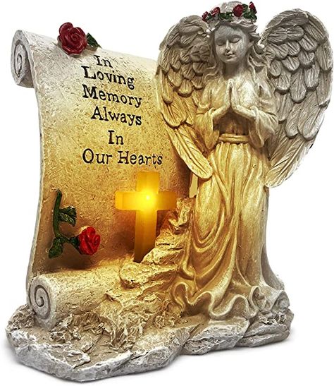 Cemetary Decorations, Angel Garden Statues, Sympathy Gift Baskets, Small Solar Panels, Garden Angel, Memorial Statues, Condolence Gift, Condolence Card, Grave Decorations