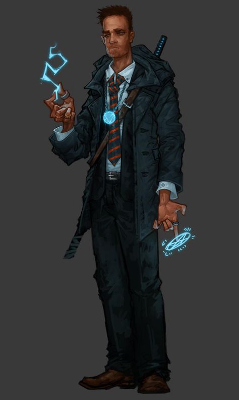 @Gamerstable Meet Talisman. @first2third51 's arcane investigator for our #Shadowrun AP. Art by @Youriah90 Mage Ascension Character Art, Technomancer Art, Paranormal Investigator Character Design, Arcane Ascension, Occult Investigator, Shadowrun Mage, Shadowrun Character Art, Shadowrun Art, Modern Wizard