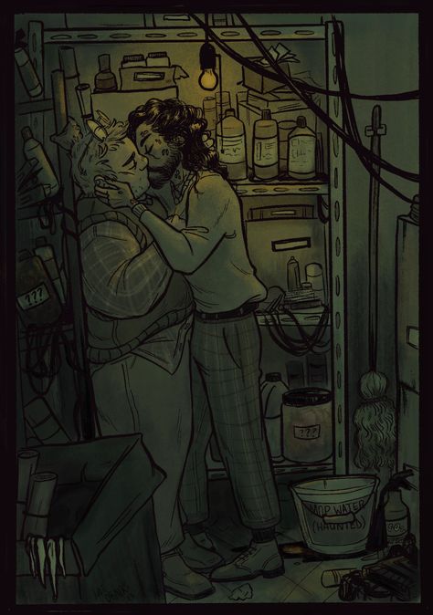 Long Dark Curly Hair, Man With Short Hair, Jon And Martin, Martin X Jon, John Sims, Supply Closet, The Magnus Archives, Dark Curly Hair, Eldritch Horror