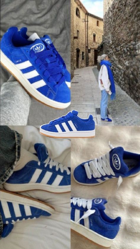 Campus 00s Blue, Blue Campus, Panda Shoes, Shoes Wallpaper, Preppy Shoes, Shoe Inspo, Adidas Campus, Football Outfits, Swag Shoes