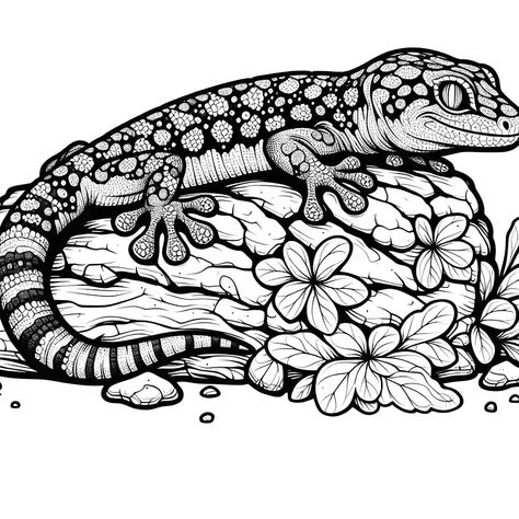 Rock Coloring, Frog Coloring Pages, Color Images, Gecko, Colour Images, A Rock, Reptiles, Coloring Page, Adult Coloring