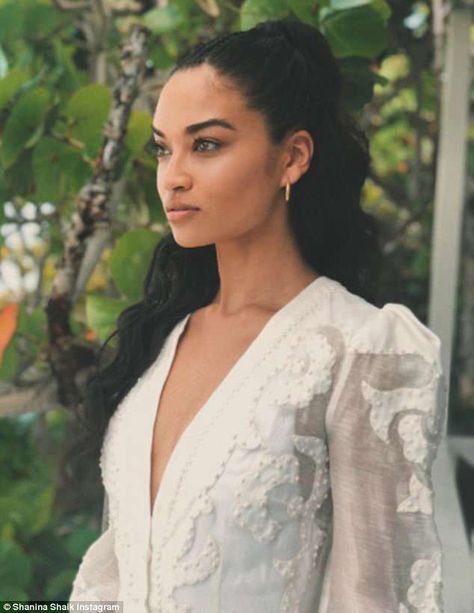 Shanina Shaik shares first image from her Bahamas wedding weekend with DJ Ruckus... then deletes it | Daily Mail Online Victoria Secret Wedding, Bahamas Wedding, Shanina Shaik, Secret Wedding, Famous Outfits, Tying The Knot, Wedding Rehearsal Dinner, Short Natural Hair Styles, Wedding Rehearsal