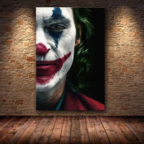 Joker Wall Art, Joker Poster, Joaquin Phoenix, Oil Canvas, The Joker, Dc Comics Art, Wall Art Canvas Painting, Painting Wall, Drawing Base