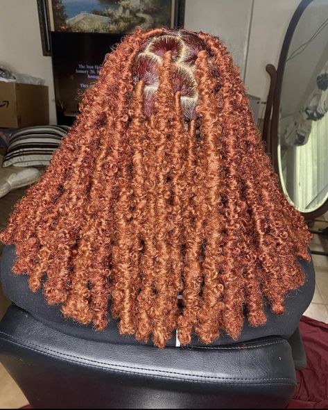 Ginger Butterfly Locs Bob, Ginger Protective Styles, Ginger Butterfly Locs, Cornrows Locs, Jah Locs, Braided Cornrows, Ginger Locs, Butterfly Locks, Short Hair Twist Styles