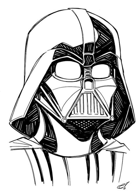 Darth Vader Helmet Drawing, Starwars Sketch, Darth Vader Drawing, Sith Order, Darth Vader Mask, Graffiti Alphabet Styles, Dark Vader, Helmet Drawing, Vader Helmet