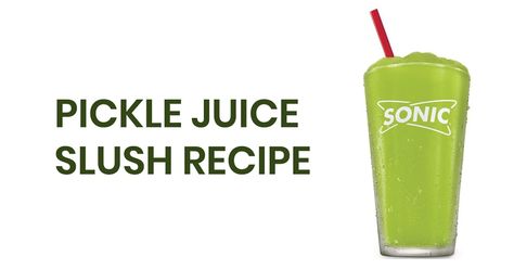 Pickle Slushy Recipe, Sonic Pickle Slushie Recipe, Frozen Pickle Juice, Pickle Slushie Recipe, Snow Cones Recipes, Lemonade Slush, Kosher Pickles, Slushie Machine, Slush Recipes