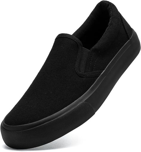 Amazon.com | Low-Top Slip Ons Women's Fashion Sneakers Casual Canvas Sneakers for Women Comfortable Flats Breathable Padded Insole Slip on Sneakers Women Low Slip on Shoes (All Black, Numeric_8) | Fashion Sneakers Slip On Sneakers Women, Star Shoes, Sneakers For Women, Sneakers Women, Breathable Shoes, Comfortable Flats, Driving Shoes, On Sneakers, Canvas Sneakers