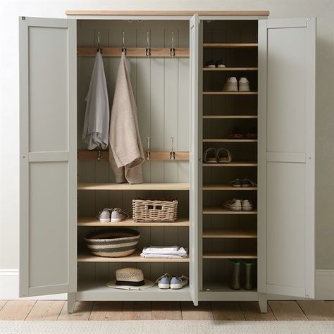 Hallway Shoe Storage Bench, Coat Cupboard, Hallway Cupboards, Coat And Shoe Storage, Cotswold Company, Hall Wardrobe, Door Hallway, Hallway Shoe Storage, Dresser Kitchen Island