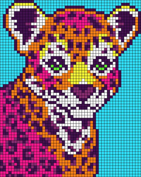 Cross Stitch Lisa Frank, Lisa Frank Alpha Pattern, This Is Fine Pixel Art, Lisa Frank Perler Beads, Lisa Frank Pixel Art, Lisa Frank Cross Stitch Patterns, Lisa Frank Crochet, Lisa Frank Cross Stitch, Alpha Patterns Heart