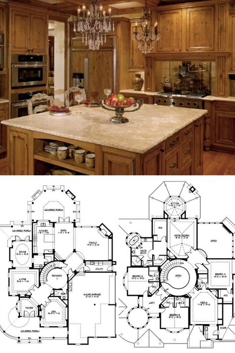 Victorian Floor Plans, Old Style Kitchen, Style Kitchen Cabinets, Kitchen Victorian, Large House Plans, Gothic Kitchen, Victorian Style House, White Wainscoting, Interior Columns