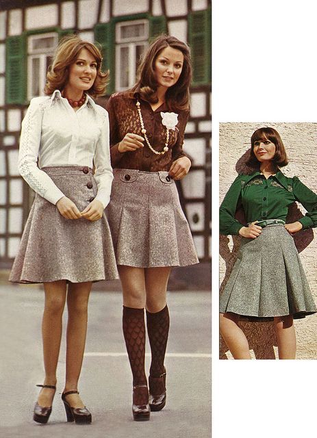 the-70s-fashion-archive:    1974 by retro-space on Flickr. Retro 60s Fashion, Voltaire High, 1972 Fashion, Flare Outfits, Groovy Wedding, 60s Outfits, 1970 Fashion, Night High, Fashion 1970s