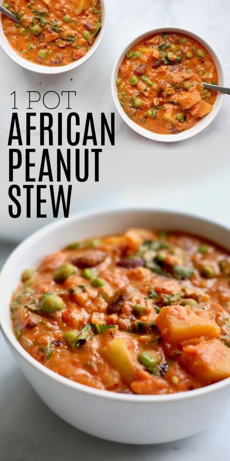 Peanut Butter Stew Recipe, Rice Soup Vegetarian, Vegetarian Pumpkin Chili, African Peanut Stew, African Foods, Easy Vegan Lunch, Meat Meals, Buttered Vegetables, Peanut Stew